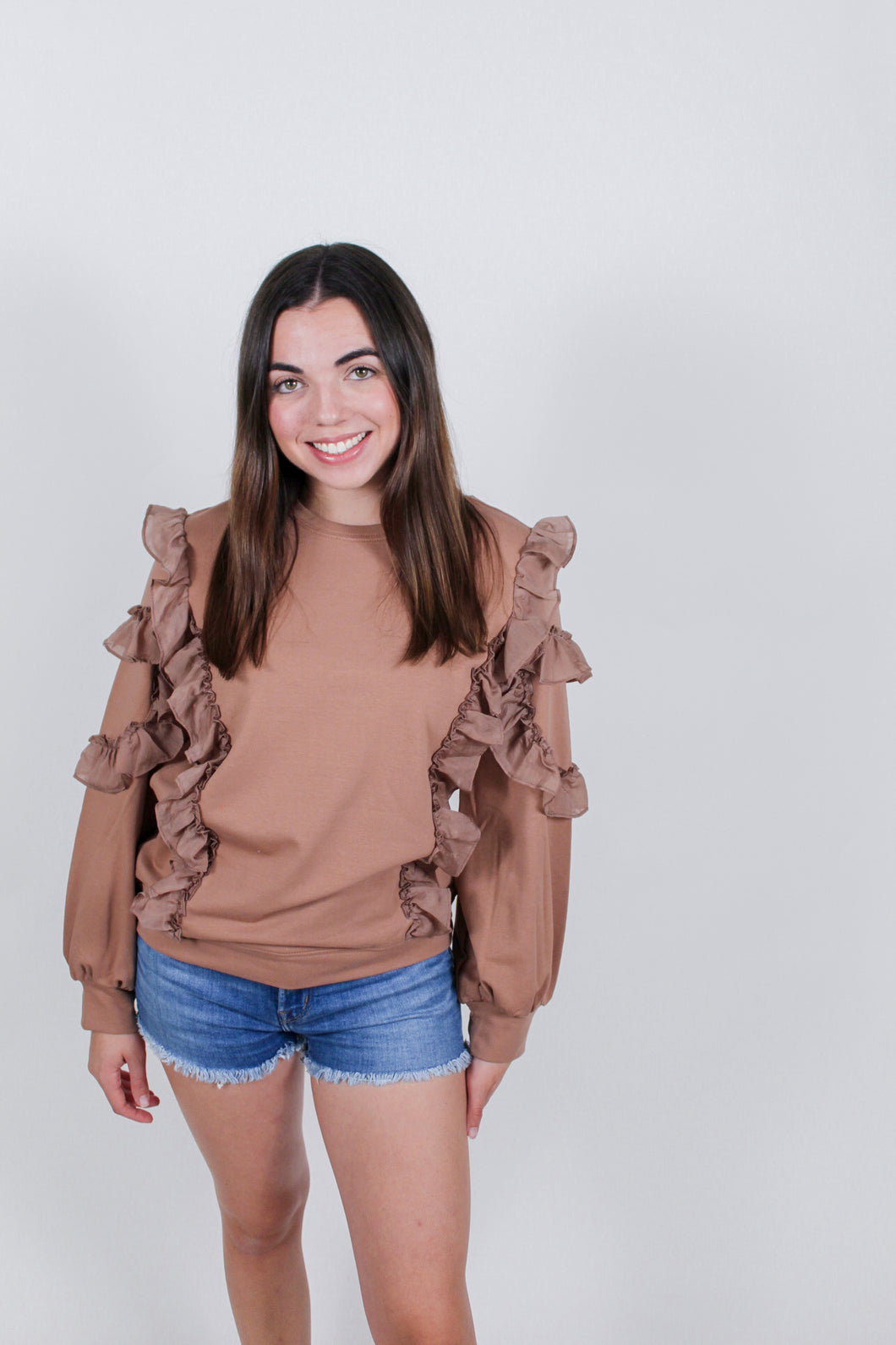 Eliza Ruffle Sweatshirt